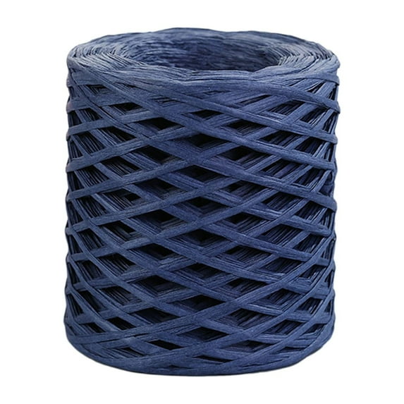 200M/Roll Raffia Paper Ribbon Recyclable Embellishments Durable for Weaving Gift Wrapping Projects Artworks Birthday Dark Blue