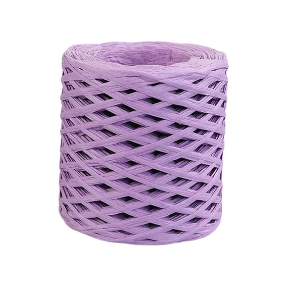200M/Roll Raffia Paper Ribbon Recyclable Embellishments Durable for Weaving Gift Wrapping Projects Artworks Birthday Light Violet