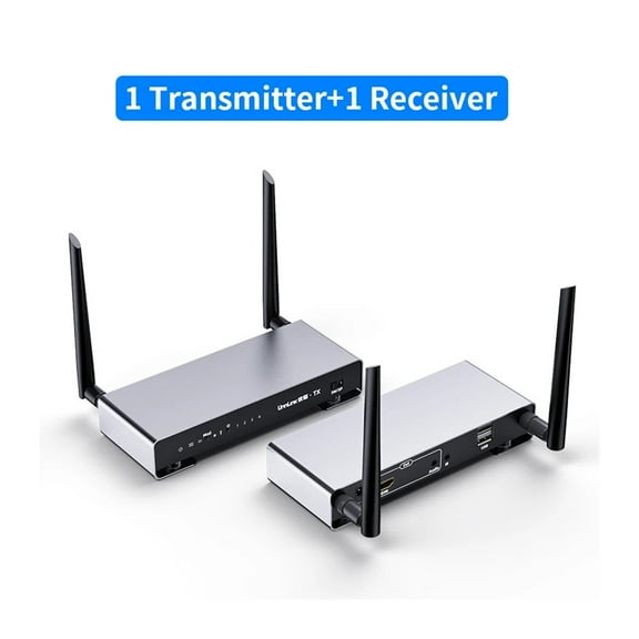 200M Wireless Video Transmitter Receiver 5G KVM Extender 1 To 4 Splitter Meeting Mirror Display Adapter