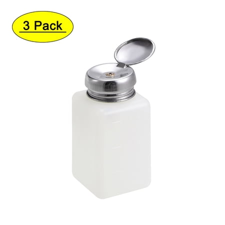 200ML Alcohol Liquid Press Pumping Dispenser Nail Polish Empty Bottle 3 Pack