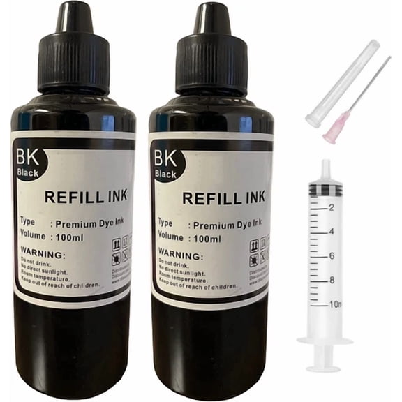 200ML BK Premium Ink Refill Kit HP 60/61/62/63/64/65/901/300/121/XL Cartridges