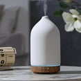 thumbnail image 1 of 200ML Ceramic Essential Oil Diffuser - Ultrasonic Aromatherapy & Humidifier with 7-Color LED Lights, Auto Shut-Off, Wood Grain Base, 1H/3H/6H Timer | Scent for Home, Office, Yoga, 1 of 4