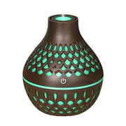 200ML Mini Wood Grain Aroma Diffuser Humidifier, Ultrasonic Cool Mist for Office and Home Desktop, Essential Oil Diffuser with Auto Shut-Off, Silent Night Light