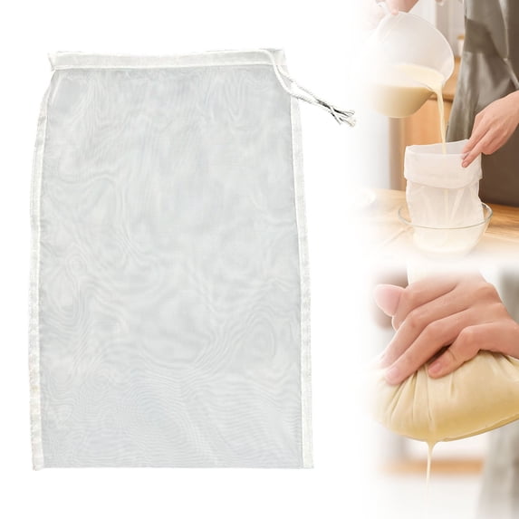 200Mesh Reusable Fine Mesh Strainer Bag, Multi-Use Nylon Filter for Nut Milk Brewing & Juice Extraction, Filtration Bag, 20*30cm