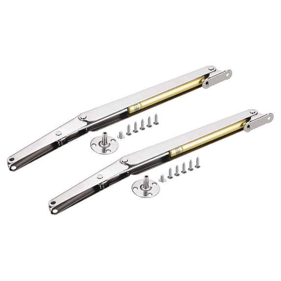 200N Gas Struts Soft Close Lid Support Hinges Automatic Slow Lowering for Kitchen Door Cabinet Cupboard, Silver