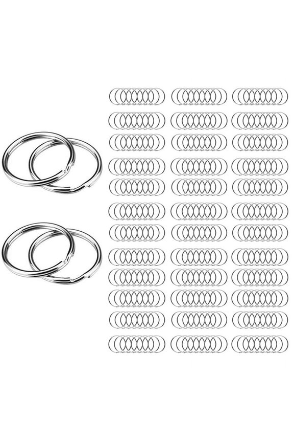 200PCS, 1 Inch Key Ring Open Key Ring Metal Key Ring Flat Ring for Household Car Keychain,200 x key ring,Silver