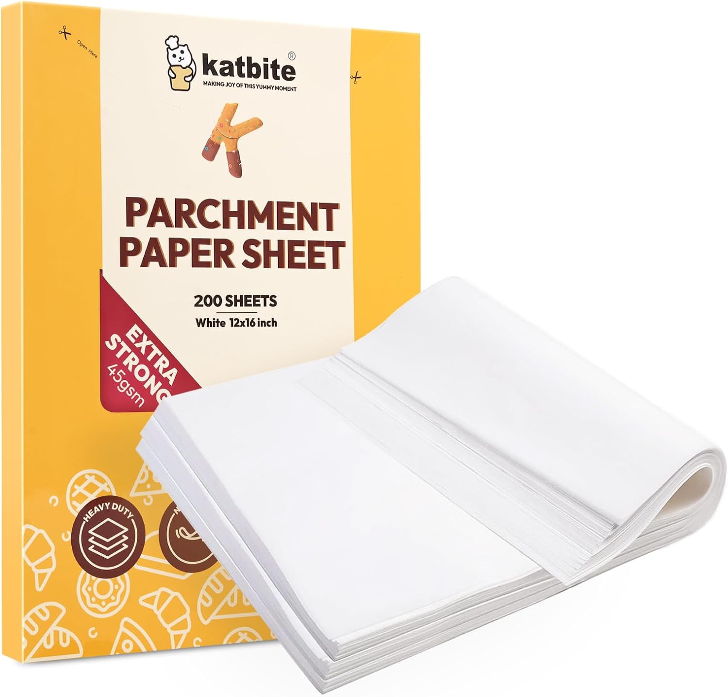 200PCS 12x16 In Heavy Duty Flat Parchment Paper, Parchment Paper Sheets for Baking Cookies, Cooking, Frying, Air Fryer, Grilling Rack, Oven(12x16 Inch)[Advanced Series]
