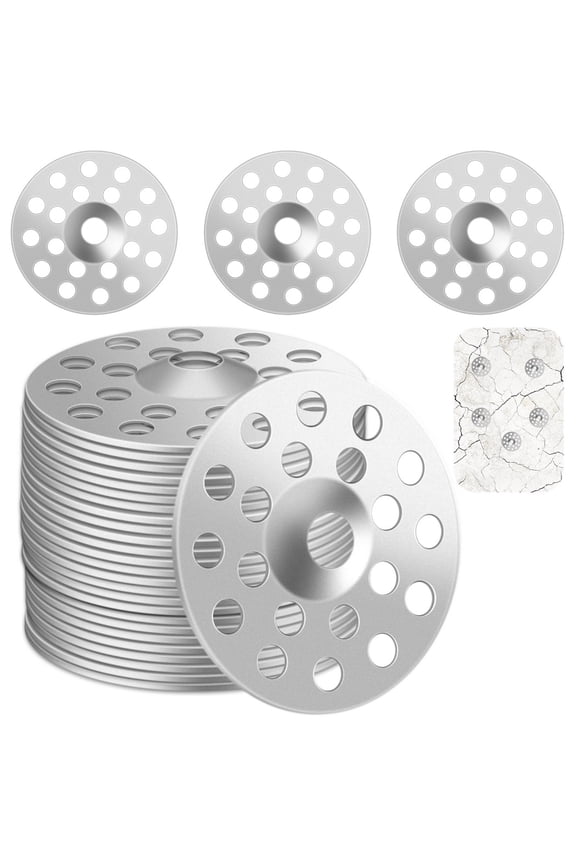 200PCS 1inch Plaster Washers, Metal Washers for Screws, Plaster Repair Rings, Durable Plaster Buttons, Flat Washers for Wall Ceiling Repair