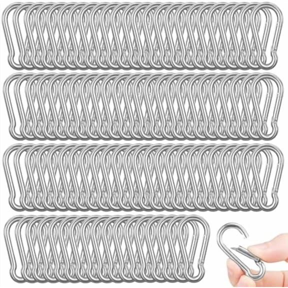 200PCS 2" Carabiner, M5x3/16 Heavy Duty Galvanized Steel Spring Snap Hook Carabiner Clips with 220lbs Load Capacity for Hammock Swing,Dog Leashes, Water Bottle and Outdoor Activities