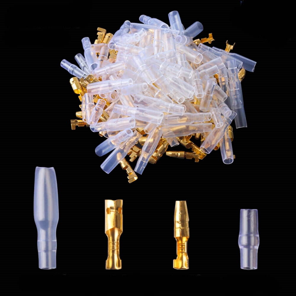 200PCS 3.5mm Car Motorcycle Terminals Male & Female Wire Bullet Crimp