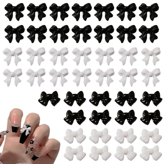 200PCS 3D Bow Nail Art Decorations, Colorful Bowknot Nail Accessories 3D Bows Nail Charms for Resin Flatback Nail Art Design-style:style2;