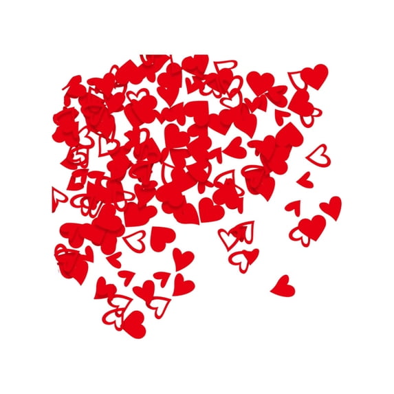 200PCS 3cm Red Color Heart Paper Scraps, Valentine's Day Decorations, Four Styles Heart Paper Scraps for Wedding, Anniversary