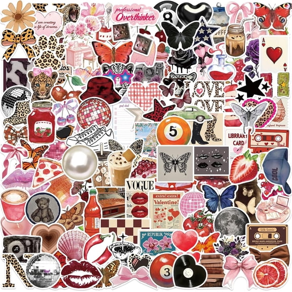 200PCS Aesthetic Downtown Stickers Pack Cool Trendy Y2K Stickers for Water Bottle Kindle Waterproof Sticker for Teens Adults Vinyl Sticker for Laptop Kindle Journal Scrapbook(Aesthetic)