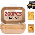thumbnail image 1 of 200PCS Air Fryer Liners for Ninja, 8.6 x 5.5 inch Disposable Air Fryer Paper Dual Basket, Non-Stick Unbleached Parchment Paper Baking Accessories Liners for Natural Ninja DZ201 DZ401, 1 of 4
