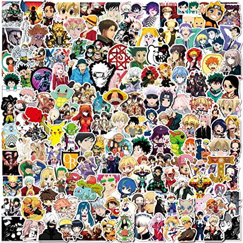 200PCS Anime Stickers Mixed Pack,Trendy Various Manga Stickers Vinyl ...