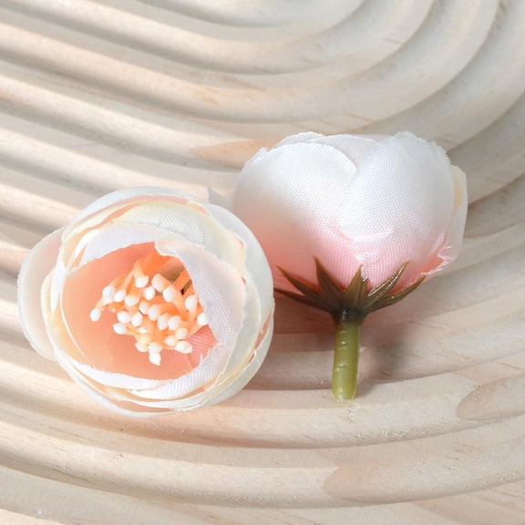 200PCS Artificial Tea Rose Flower Heads - 3cm Silk Rose Buds for DIY Crafts, Wedding Favors & Decoration