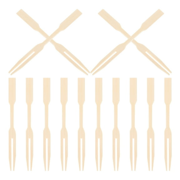 ibasenice Bamboo Fruit Forks Beige Smooth Splinter-Free Design for Fruits and Desserts 200Pcs