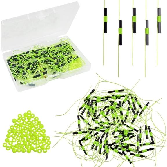200PCS Bobber Stops for Fishing, Float Bobber Stoppers for Fishing Line, String Knots with Beads