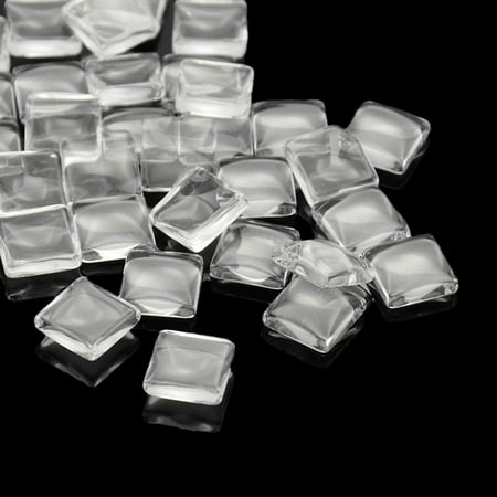 200PCS Clear Cabochons Flat Back Beads Transparent Glass Cabochons