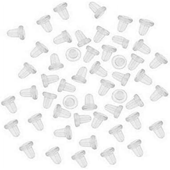 200PCS Clear Silicone Bullet Clutch Style Soft Earring Safety Backs Ear Nut Earring Wire Stopper for Fish Hook Earrings Keepers