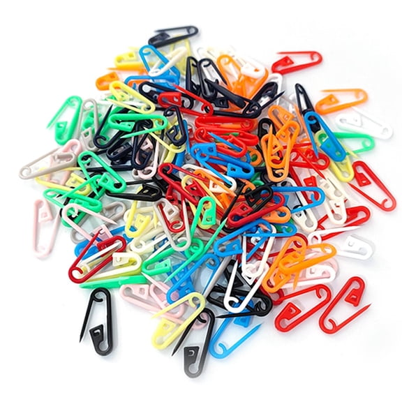 200PCS Color Plastic Safety Pin 2.3 cm Black and Red Yellow Blue Green Small Mark Plastic Plastic Pin