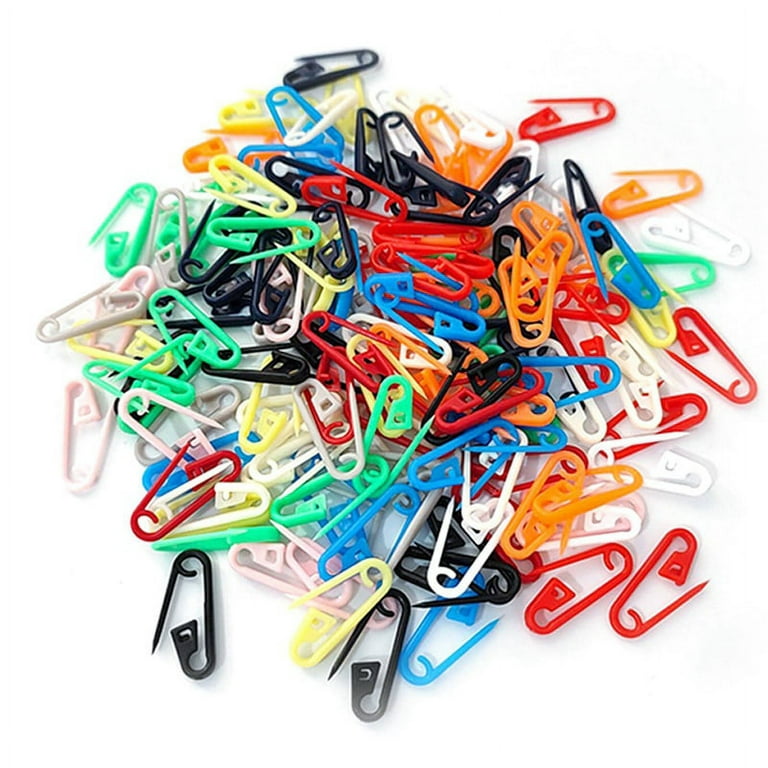200pcs Color Plastic Safety Pin 2.3 cm Rose Red Yellow Blue Green Small Mark Plastic Plastic Pin, As Shown
