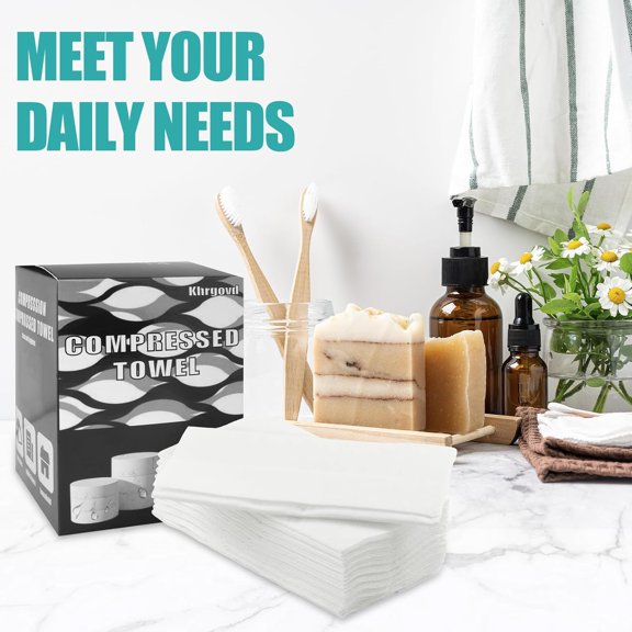 200PCS Compressed Towel Tablets Mini Disposable Compressed Towel TabletsBulk Coin TissuesDisposable and portable face towels suitable for travel, Camping, Sports, Beauty Salons, Home use