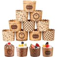 200PCS Cupcake Liners Brown Muffin Liners Baking Cups Kraft Paper