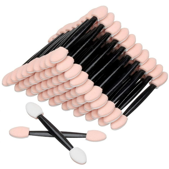 200PCS Disposable Dual Sides Eye Shadow Sponge Applicator Eyeshadow Brushes Makeup Brush (Black)