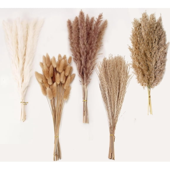 200PCS Dried Flower Bouquet – Pampas Grass, Floral Decor for Home, Wedding, and Boho Style | Perfect for Vases, Fall, Spring, Summer, and Winter Arrangements