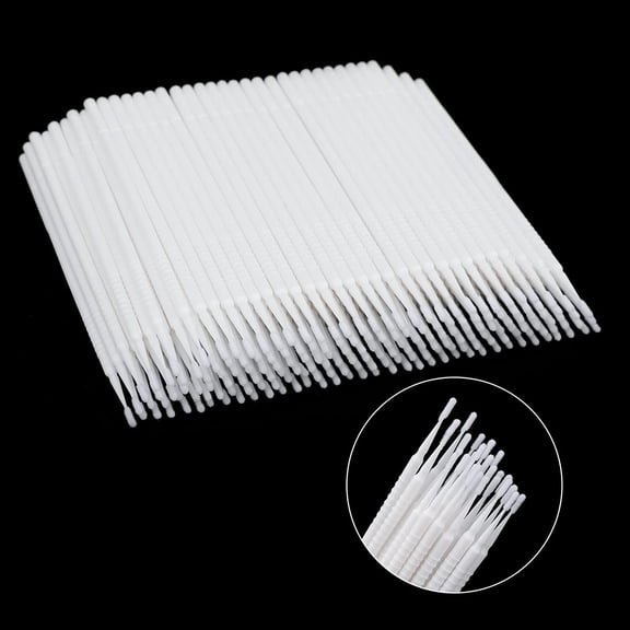 200PCS Excellent Micro Brushes,High-end Microswabs for Eyelash Extensions Micro Applicator Brush for Makeup and Personal Care (White)