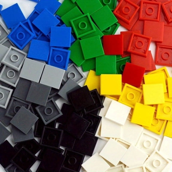 200PCS Flat Tile 2x2 Bricks MOC Assemble Particles 3068 Size Smooth Building Blocks DIY Educational Creative Toy for Kids Road Base Plates Accessories