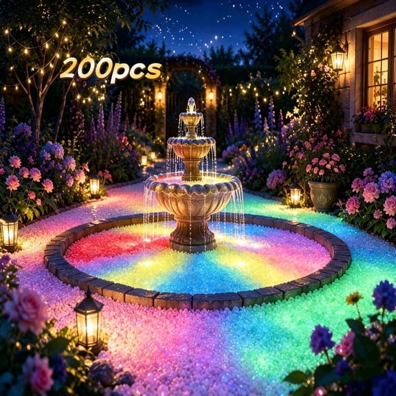 200PCS Glow in The Dark Pebbles, Rainbow Glow in the Dark Rocks Outdoor Pathways, Garden, Walkway, Aquarium and Yard Decor, Waterproof Night Guide Rocks for DIY Landscape Lighting