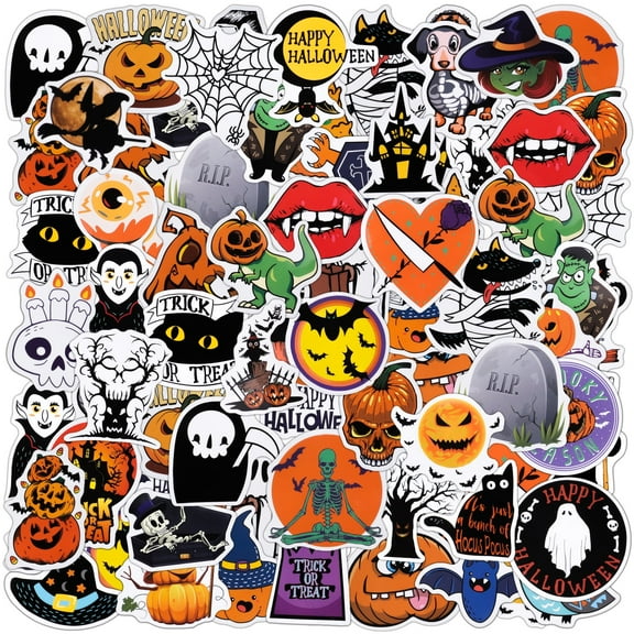 200PCS Halloween Stickers Cute Halloween Decorations Supplies Vinyl Stickers Halloween Party Favor