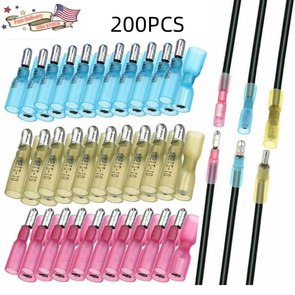 200PCS Heat Shrink Bullet Connectors Automotive Female & Male ...
