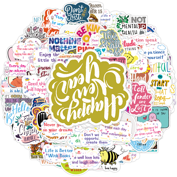 200PCS Inspirational & Motivational Stickers – Positive Affirmation Vinyl Decals for Water Bottles, Laptops, Journals & Vision Boards