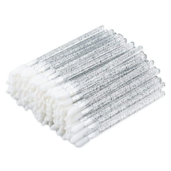 200PCS Lip Applicators Disposable, Crystal Disposable Lip Brushes Lipstick Applicator Lip Wands Makeup Beauty Tool Kits (Black)