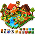 thumbnail image 1 of HXFOU Magnetic Blocks Farm Set, 200PCS STEM Magnetic Building Cubes Blocks Toy for Kids Ages 3+, 1 of 10