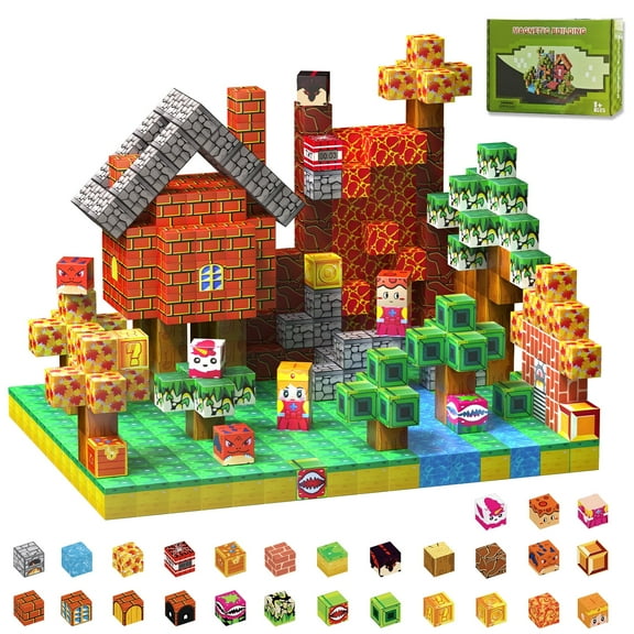 200PCS Magnetic Building Blocks, STEM Sensory Construction Stacking Magnet Blocks Toy, Educational Magnetic Blocks for Kids Boys & Girls, Perfect Birthday Gift