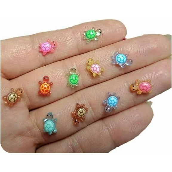 200PCS Mini Resin Animals Turtles Night Glow,Mini Animals Figures,Mini Turtless Turtle Toys Miniature Things Figurines to Hide, Tiny Turtles for DIY Fairy Garden Decoration Dollhouse Micro Landscaping