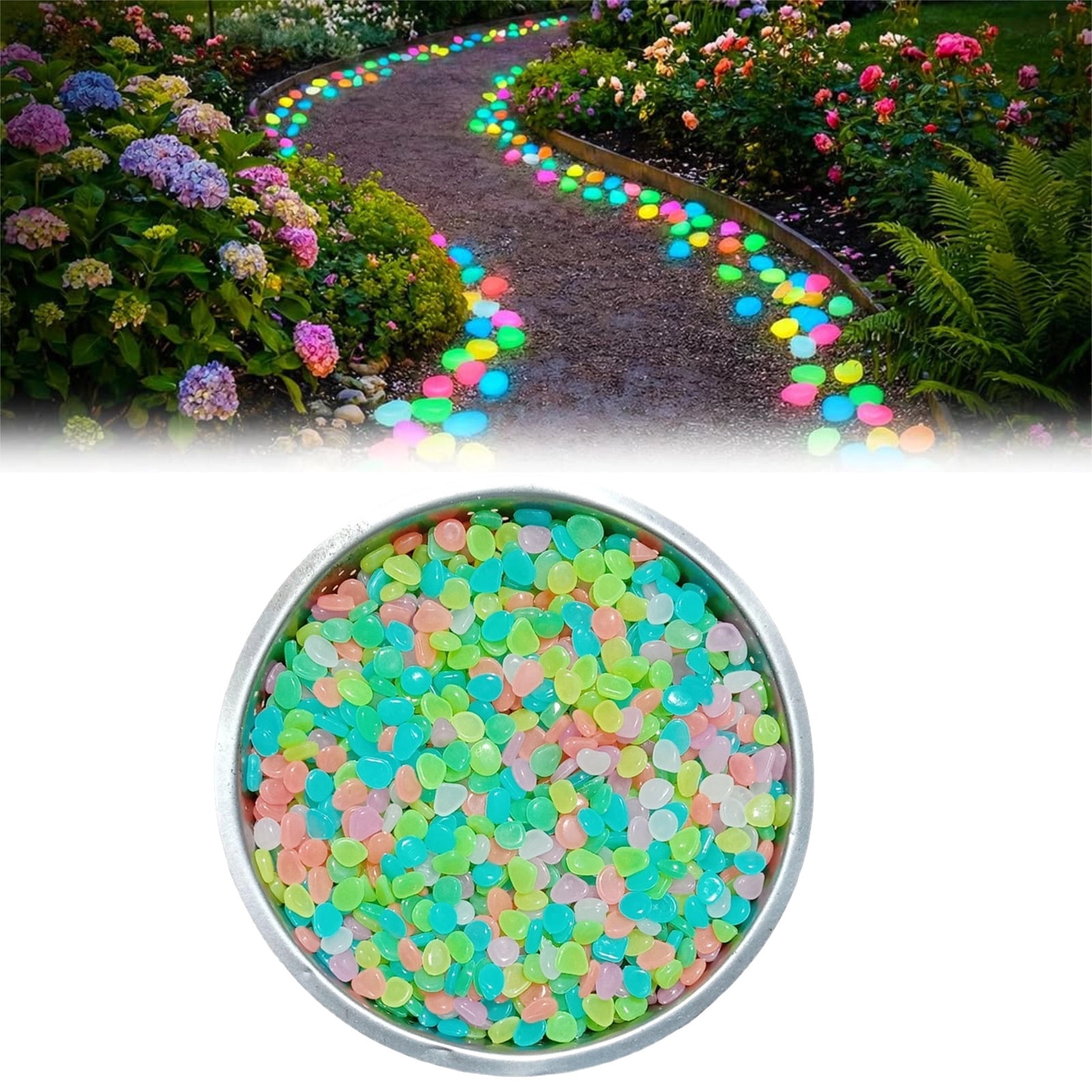 Path Fake Rocks 200PCS Outdoor Luminous Stones for Glow in the Dark Walkways, Garden ...
