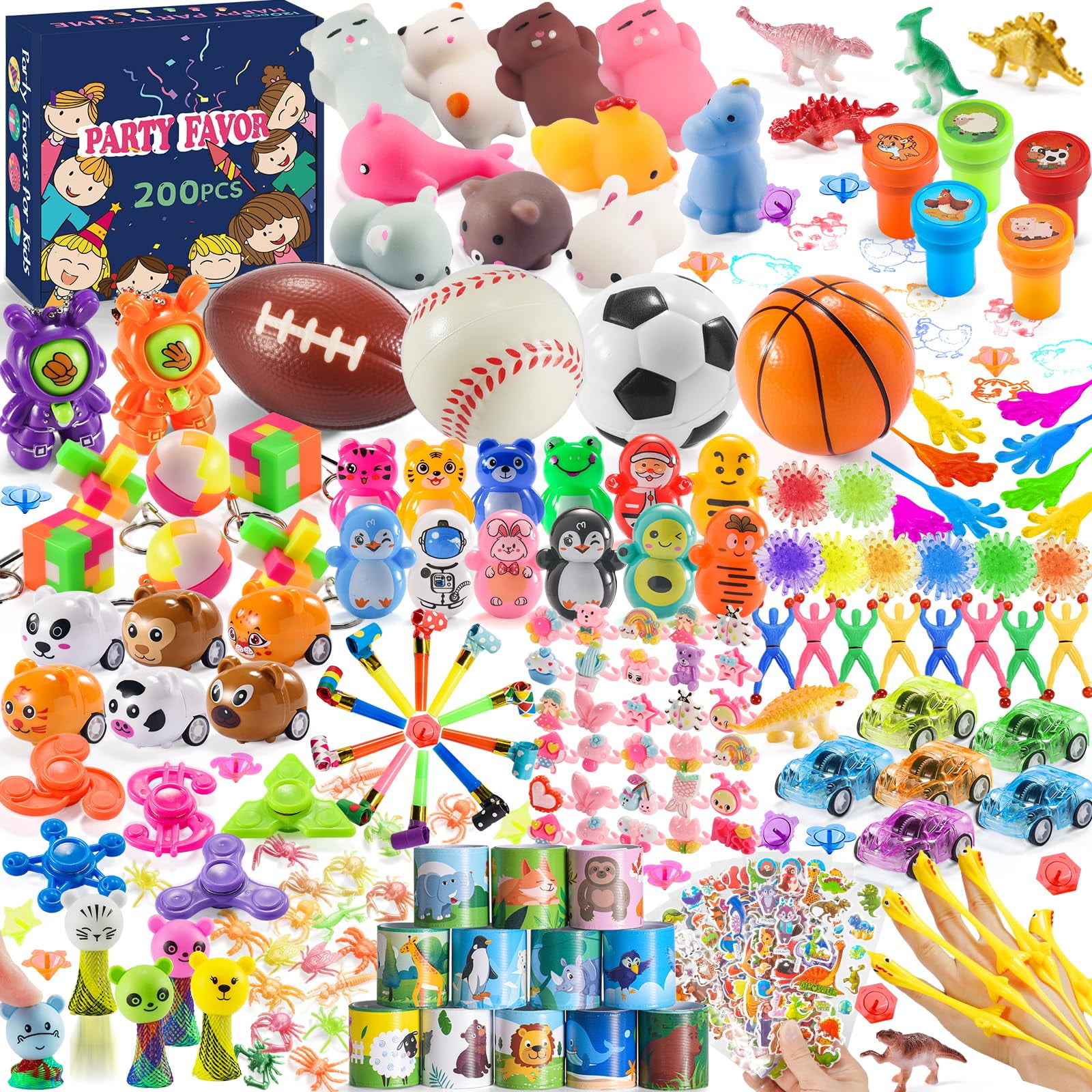 200PCS Party Favors, Treasure Chest Prize Box Toys Kids Classroom