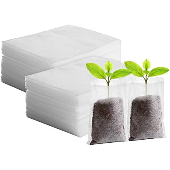 200PCS Plant Nursery Bags, 3.5"x4.7" Biodegradable Non-Woven Fabric Plant Seeding Grow Bags, Vegetables Fabric Plant Seedling Pots, Transplant Pots Grow Pouch, Home Garden Supply