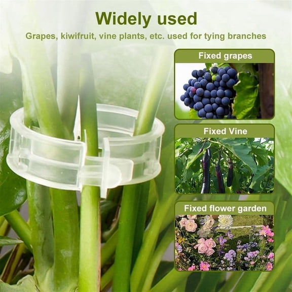 200PCS Plant Support Garden Clips Tomato Clips Supports/Connects Plants/Twine/Vines Trellis/Cages Plant Vine White