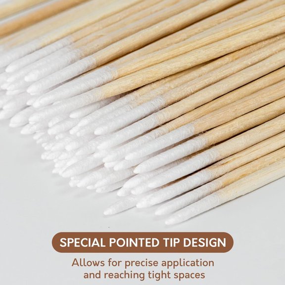 200PCS Pointed Cotton Swabs - 4 Inch Precision Microblading Cotton Swabs with Wooden Sticks for Makeup, Tattoo, Beauty, and Permanent Cosmetics