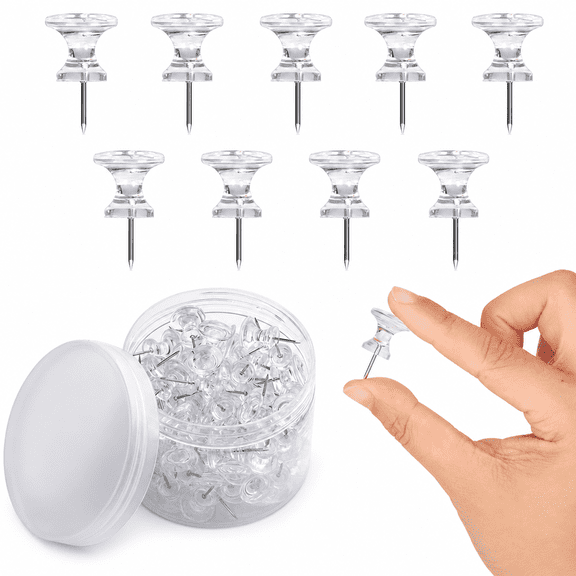 200PCS Rust-Resistant Clear Push Pins for Humid Environments