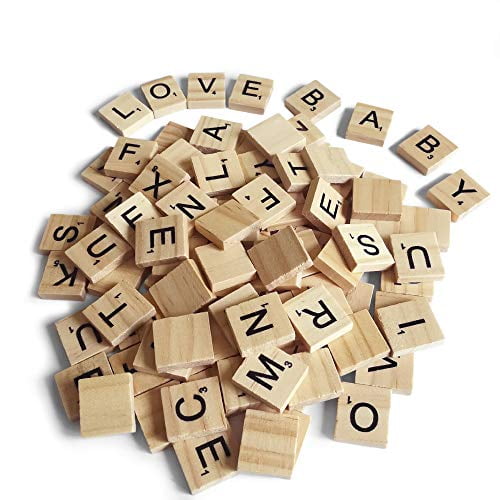 200PCS Scrabble Letters for Crafts - Wood Tiles for DIY Gift Decoration ...