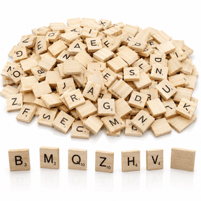 200PCS Scrabble Tiles,Wooden Letter Tiles,A-Z Capital Letters for Crafts,Spelling,Scrabble Crossword Game