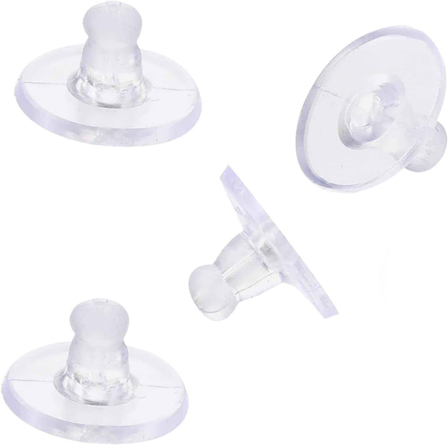 200PCS Silicone Earring Backs, Clear Rubber Earring Backings for Studs, Hypoallergenic and Durable