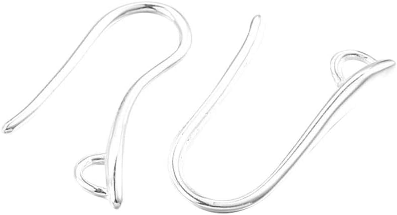 200PCS Silver Ear Wire Earring Hooks with Loop French Earring Hooks Ear Wire Findings for DIY Earring Making Supplies-Lead Free and Cadmium Free